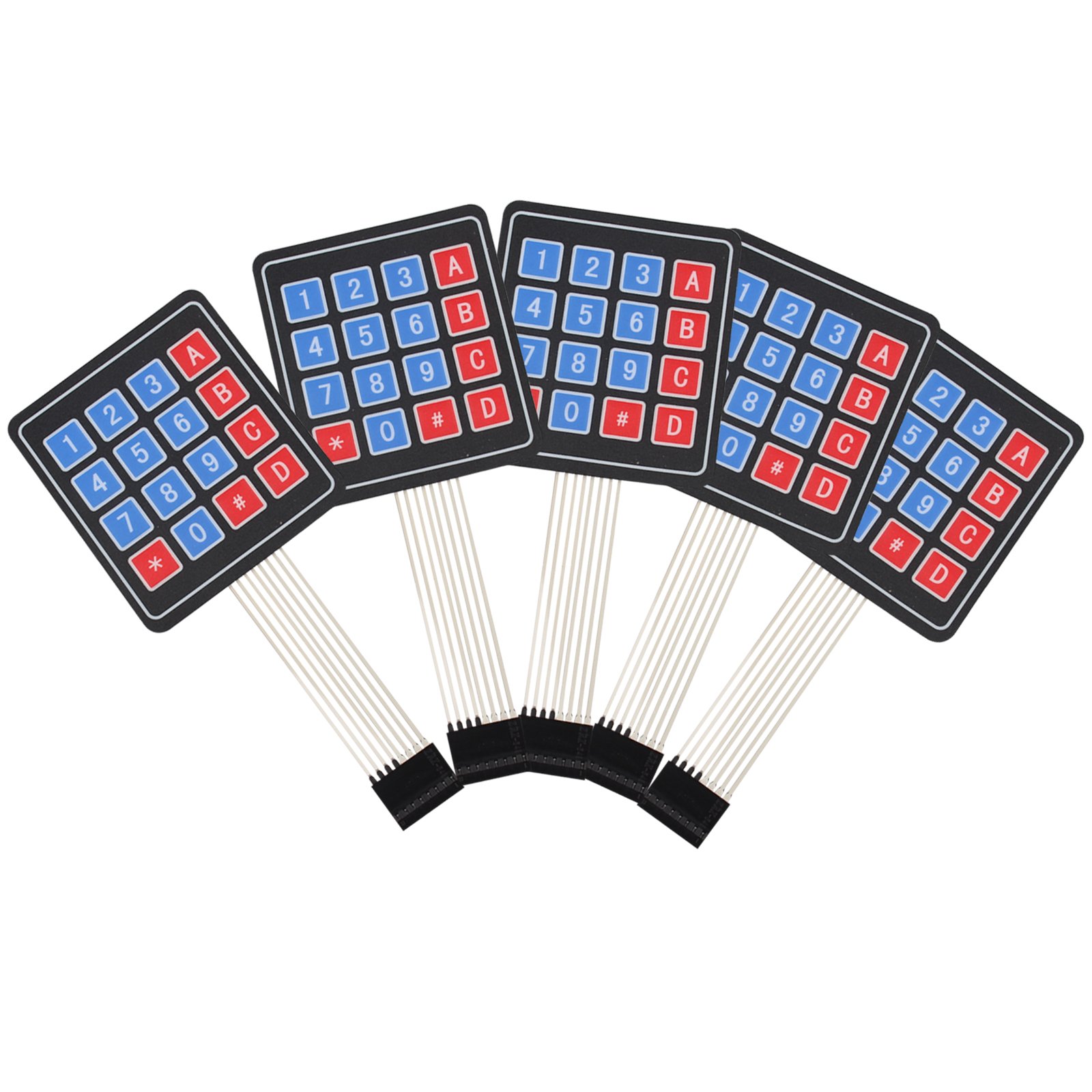 HALJIA 5pcs Membrane Switch Keypad Keyboard 100 million times Matrix Array 16 Key Compatible with Arduino 77 * 70mm