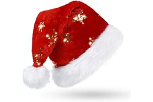 Phyxin Santa Hat Sequin Christmas Hat for Adult Xmas Party Christmas Home Decor, Red