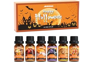 Halloween Fragrance Oils Set, ARVIDSSON Halloween Essential Oils for Candle Making, Spooky Scented Oil for Diffuser, Pumpkin Pie, Candy Corn, Snickerdoodle, Caramel Apple, Spooky Spices, Apple Cider