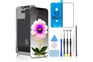 Brinonac for iPhone 12 Mini Screen Replacement Kit - 5.4 inch Full HD LCD Display, Touch Digitizer Assembly Set with Repair Tools and Tempered Glass Protector