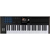 Arturia KeyLab mk3 USB MIDI Keyboard Controller, 49 Key - Black | Keys with aftertouch, 12 pressure-sensitive performance pads, nine assignable encoders, sustain and auxiliary pedal inputs