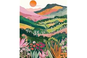 Natuyalo Paint by Numbers for Adults - DIY Adult Paint by Number Kits Painting on Canvas Natural Landscape Painting by Numbers for Beginners, Abstract Art Craft Kits for Adults (16x20 Inch)