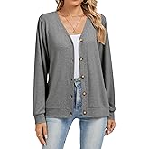 Dimur Cardigan Sweaters for Women Business Casual Lightweight Button Down Cardigans Fall Outfits Fashion Clothes