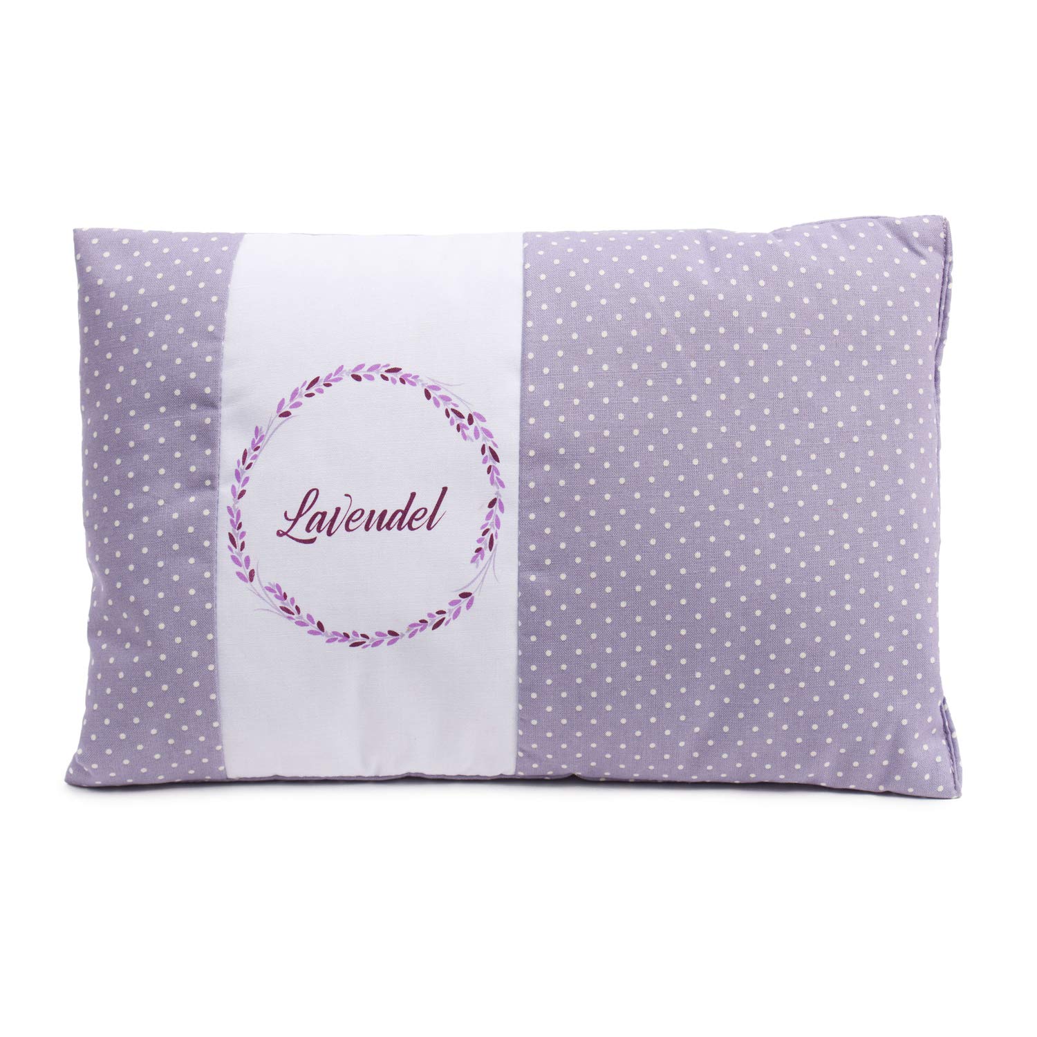 Gözze - Lavender Scented Pillow, 180g Lavender Flower Filling, 100% Cotton Cover, 30 x 20 cm - Purple with Spots