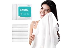 PUFFIN TRIP 5 Pack Disposable Bath Towels Durable Large Portable Thicken Camping Towels for Travel Hotel Business Trip Swimming Pet Towels Sauna Spa Hot Spring Water Play 55''X27.5''