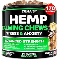 Hemp Calming Chews for Dogs - Advanced Dog Calming Chews - 170 Chews - Anxiety Relief Treats - Separation Aid, Barking, Stres