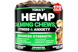 Hemp Calming Chews for Dogs - Advanced Dog Calming Chews - 170 Chews - Anxiety Relief Treats - Separation Aid, Barking, Stres