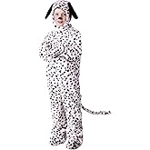 Kids Dalmatian Halloween Costume | Spotted Dog Jumpsuit with Jumpsuit, Mitts, Headpiece, and Shoe Covers for Boys and Girls