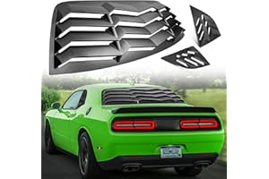 CUMART 2008-2023 Rear+Side Window Louver Windshield Sun Shade Cover ABS Black Compatible with Dodge Challenger 2008 2009 2010 2011 2012 2013 2014 2015 2016 2017 2018 2019 2020 2021 2022 2023