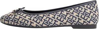 Damen Th Charm Jacquard Ballerina FW0FW09504 Ballerinas, Blau, Größe 37