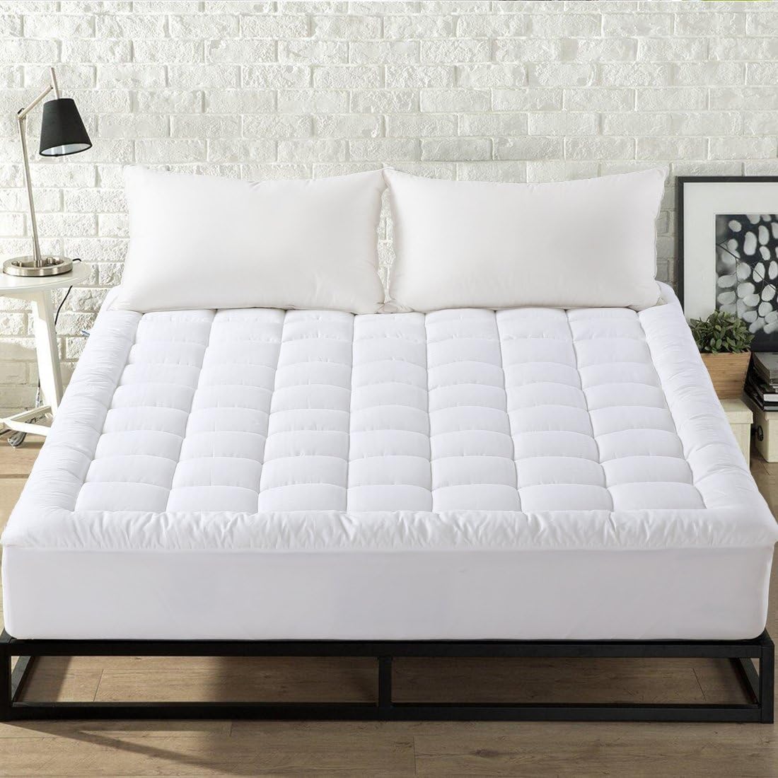 EASELAND Queen Size Mattress Pad Pillow Top Mattress Cover Quilted Fitted Mattress Protector Cotton Top 8-21" Deep Pocket Hypoallergenic Cooling Mattress Topper: Home & Kitchen