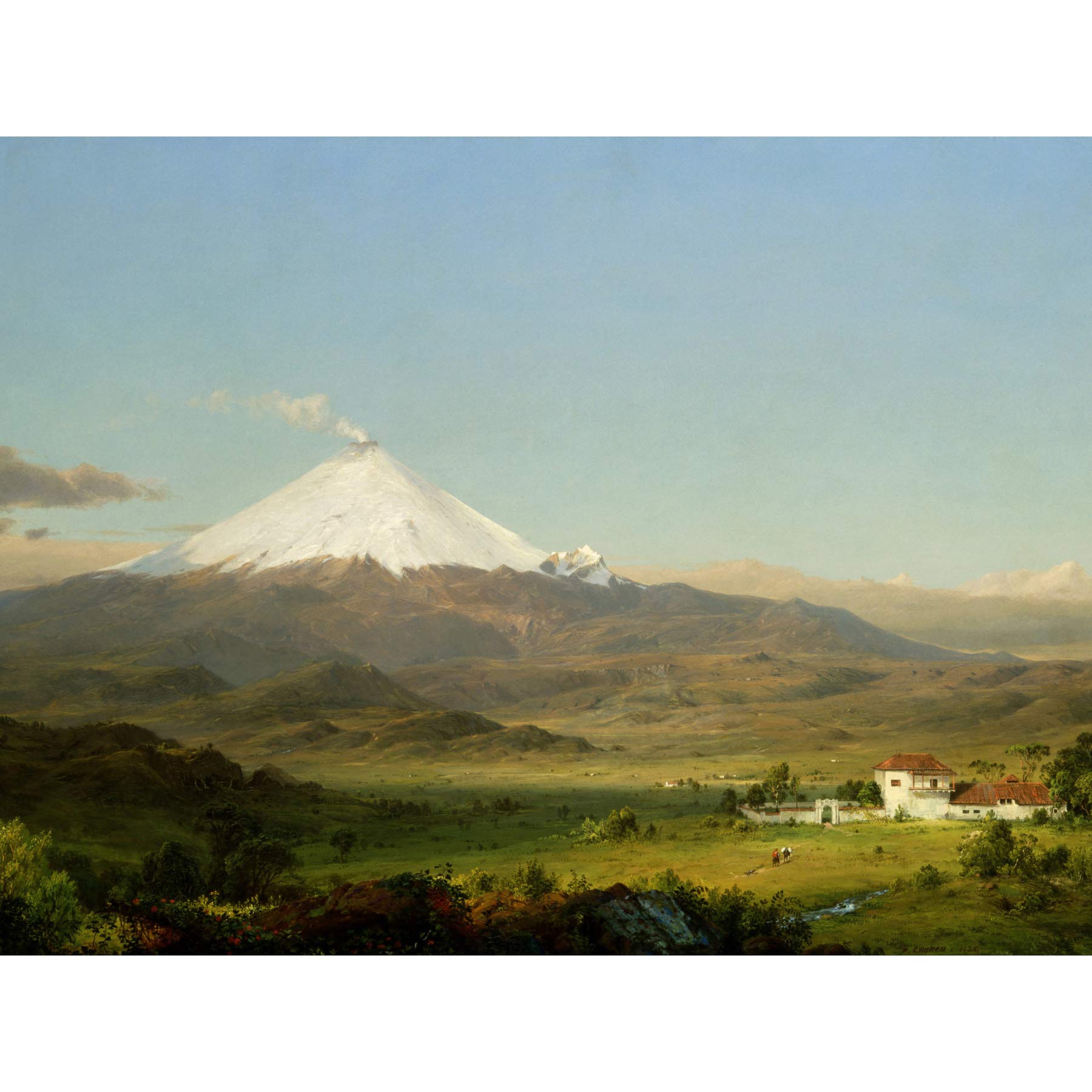 Church Cotopaxi Volcano Ecuador Andes Mountain Snow Painting Large Wall Art Print Canvas Premium Mural