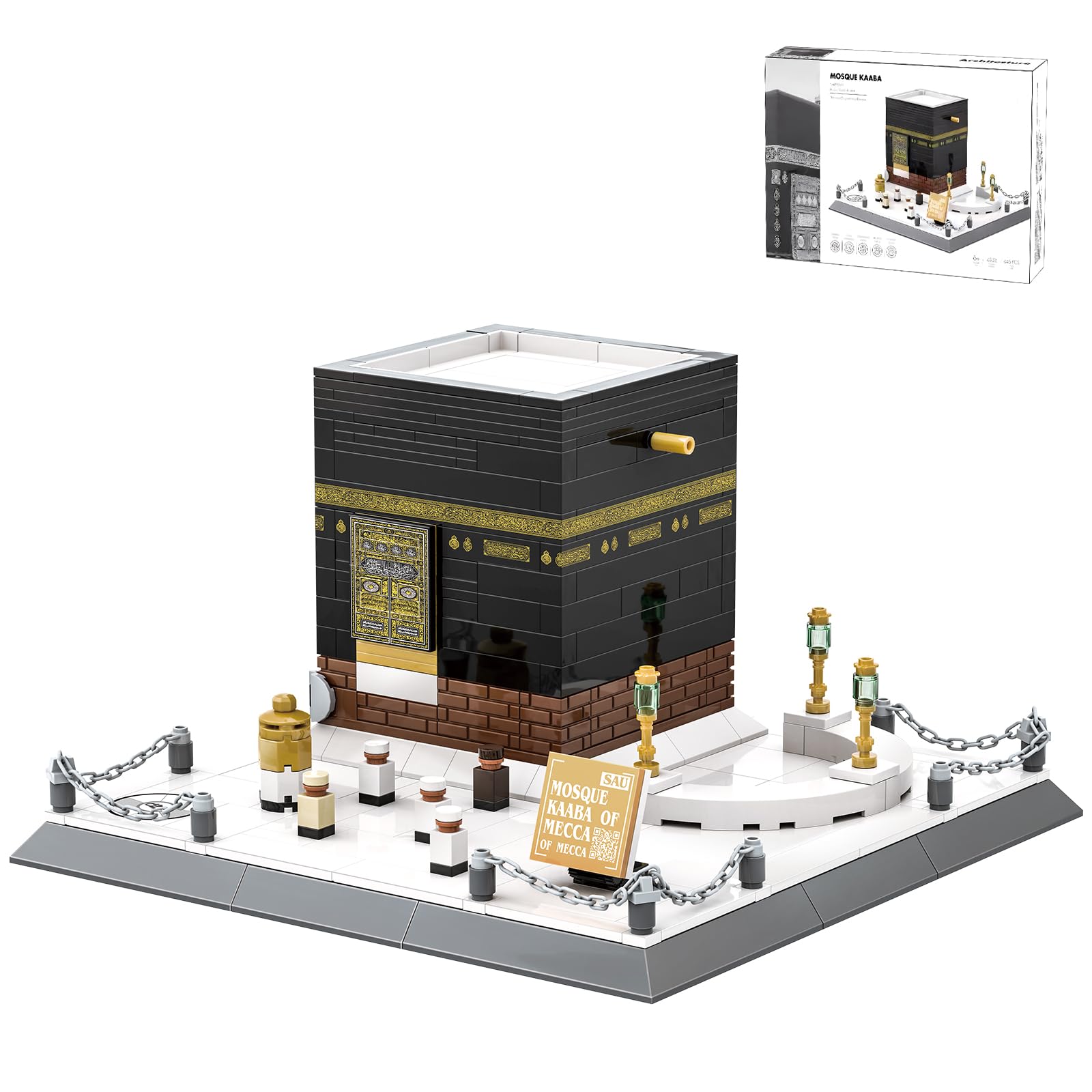 CAXIMSY Islamic Mosque Kaaba Architectural Model Bricks Toy Building Blocks Set muslim blocks hajj kit eid gifts for adult 446 pieces