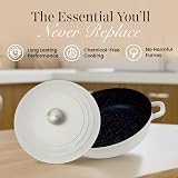 nuovva Casserole Dishes with Lid 3.9L Cream Non-Stick Dutch Oven 28cm view 4