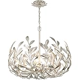 Crystorama Broche 5 Light Antique Silver Chandelier