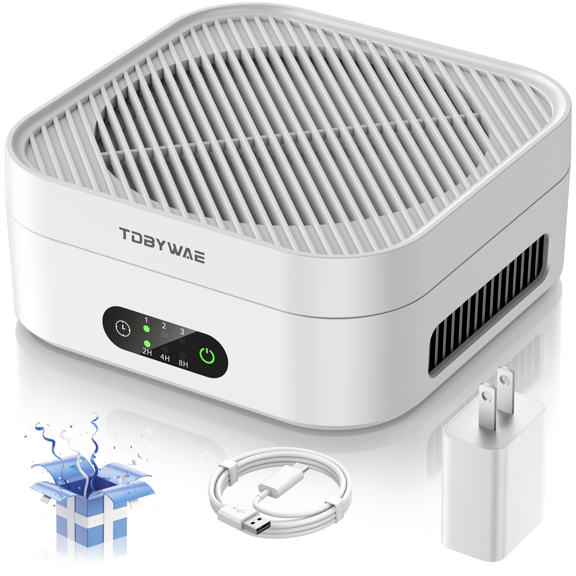 TDBYWAE Air Purifier for Home – True HEPA Filter for Pets, Smoke & Allergies | 600 Sq Ft Coverage | Ultra-Quiet & Portable for Bedroom/Travel (Ivory White, 1 Pack)