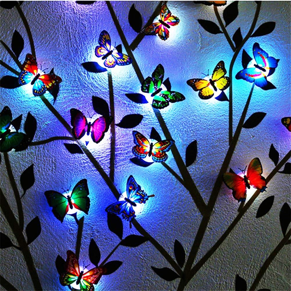 (Pack of 24) 3D Luminous Butterfly Wall Stickers Decor Art Decorations, Home Decorations Art Decor Wall Stickers for Wall Decor Home Art Kids Room Bedroom Decor