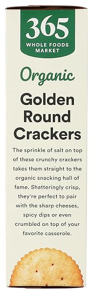 365 BY WHOLE FOODS MARKET, ORGANIC GOLDEN ROUND CRACKERS, 12 OUNCE
