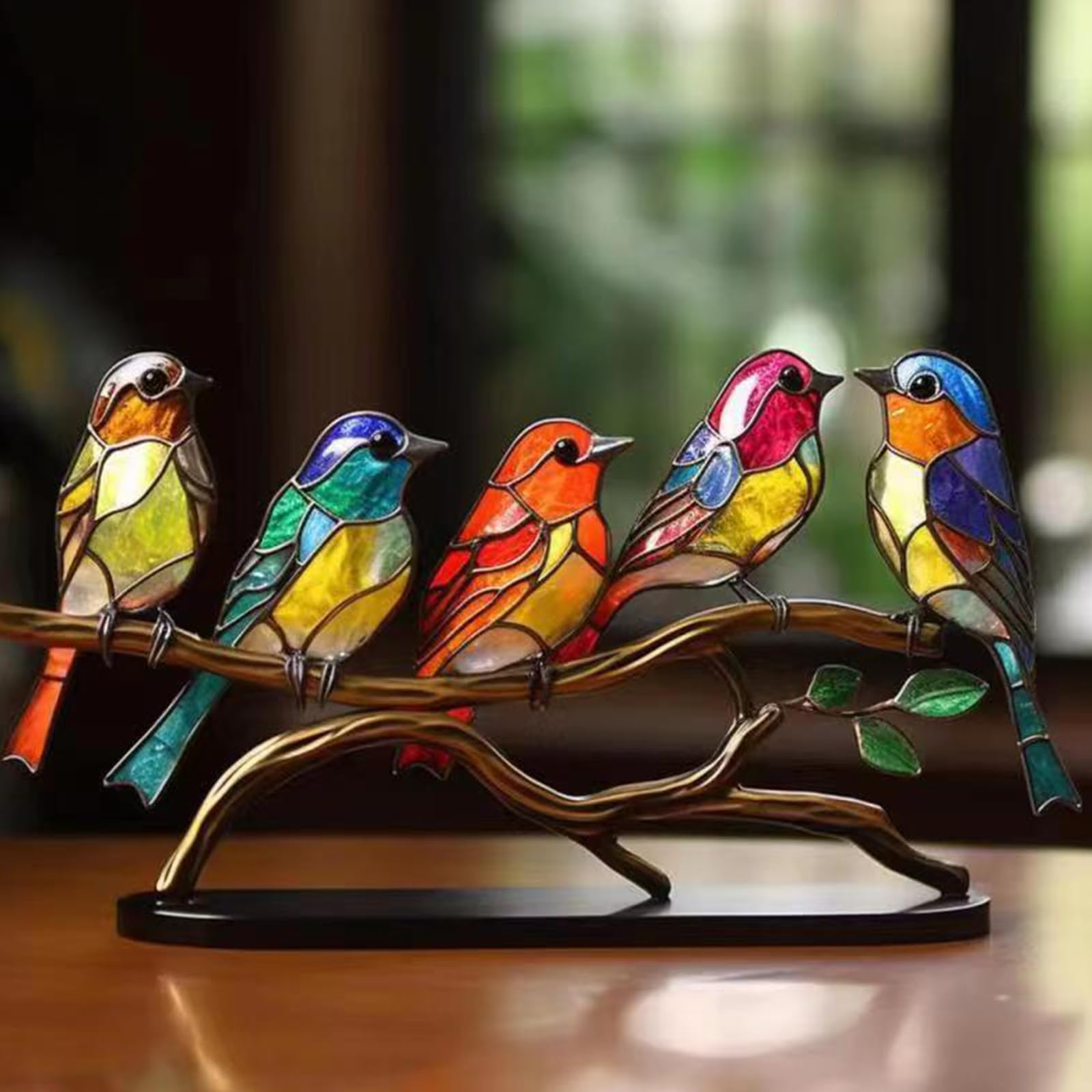 CarPlusStudio Colorful Birds Ornament - Modern Style Decorative Home Accessories Bird Ornaments for Living Room, Tabletop Bird Decoration Acrylic Birds Figurine, Home Decor Gift