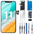 Risidamoy for iPhone 11 Pro Max Screen Replacement 6.5" (Model A2161 A2220 A2218) LCD Screen Ear Speaker 3D Touch Display Digitizer Assembly Proximity Sensor Front Glass Fix Repair Tools Kits