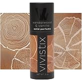 Vivistix Solid Perfume Stick | Sandalwood + Vanilla scent | Portable, clean, warm, woodsy, vanilla, gourmand, calming, travel perfume | Made in the USA | No parabens, phthalates, or preservatives