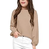 Girls Pullover Sweaters Kids Long Sleeve Drop Shoulder Sweaters Casual Boat Neck Knit Jumper Tops