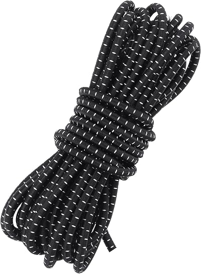 Fantasyon 3mm Black White Elastic Cord 5M Bungee Rope DIY Camping Tent Cord