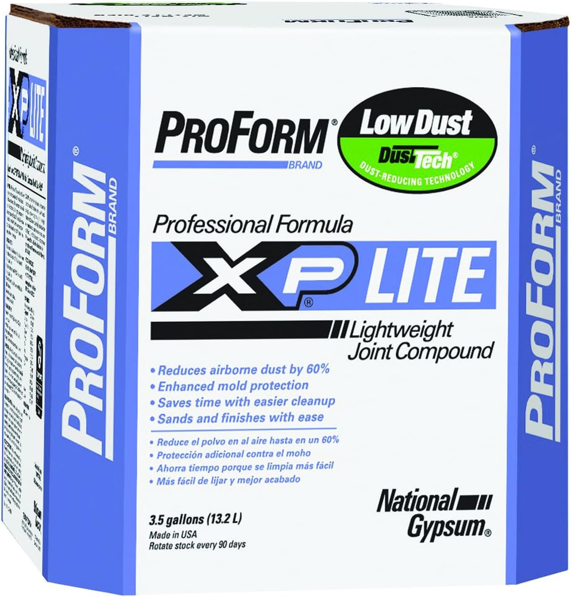 ProForm XP Lite JT0281/JT0319 All-Purpose Lightweight Ready-Mix Joint Compound With Dust-Tech, 3.5 gal, Carton