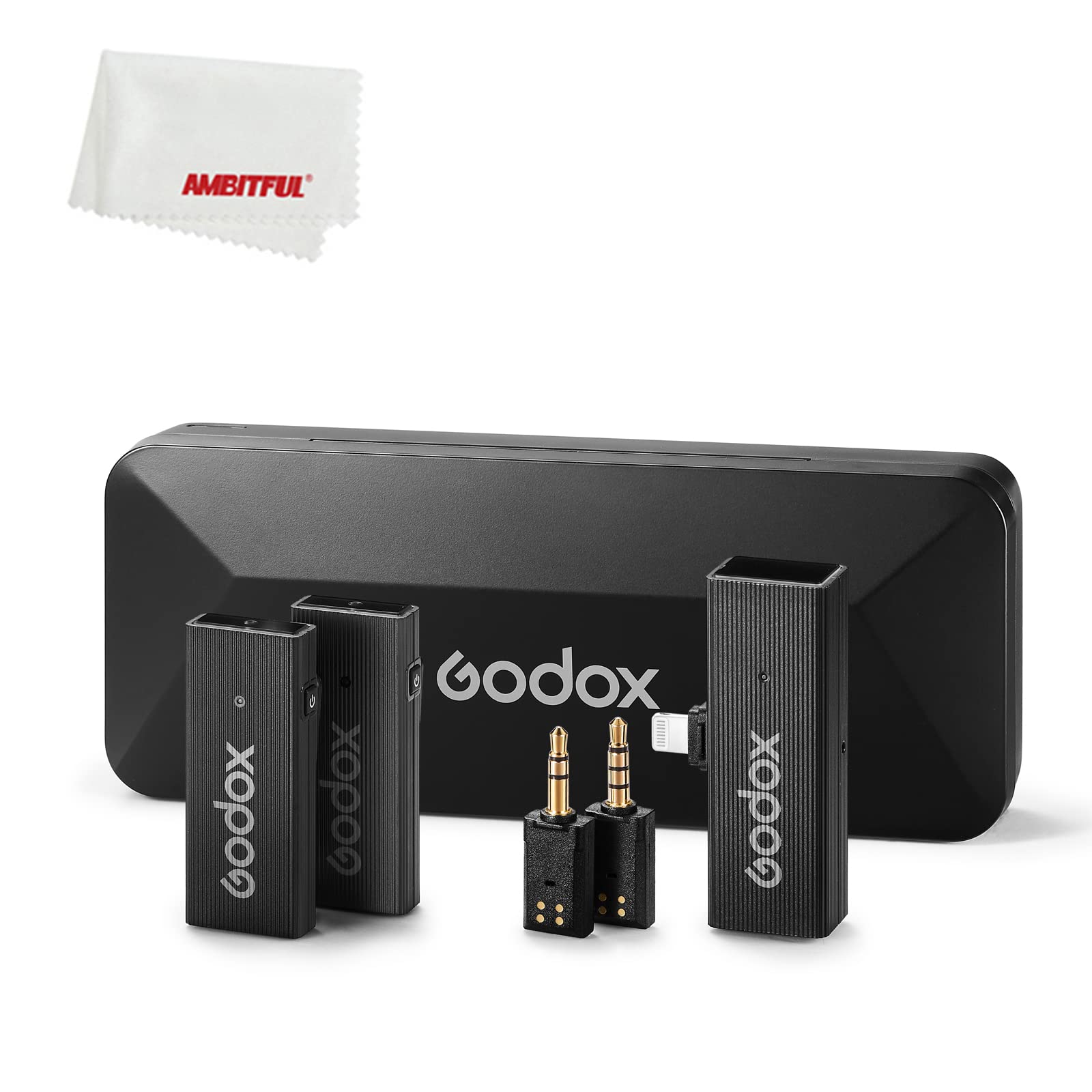 GODOX MoveLink Mini 2.4GHz Wireless Lavalier Microphone for Diverse Scenarios, Like Vlogging, Streaming,Podcasting, Interviewing, Video Producers (LT-KIT2-Black)