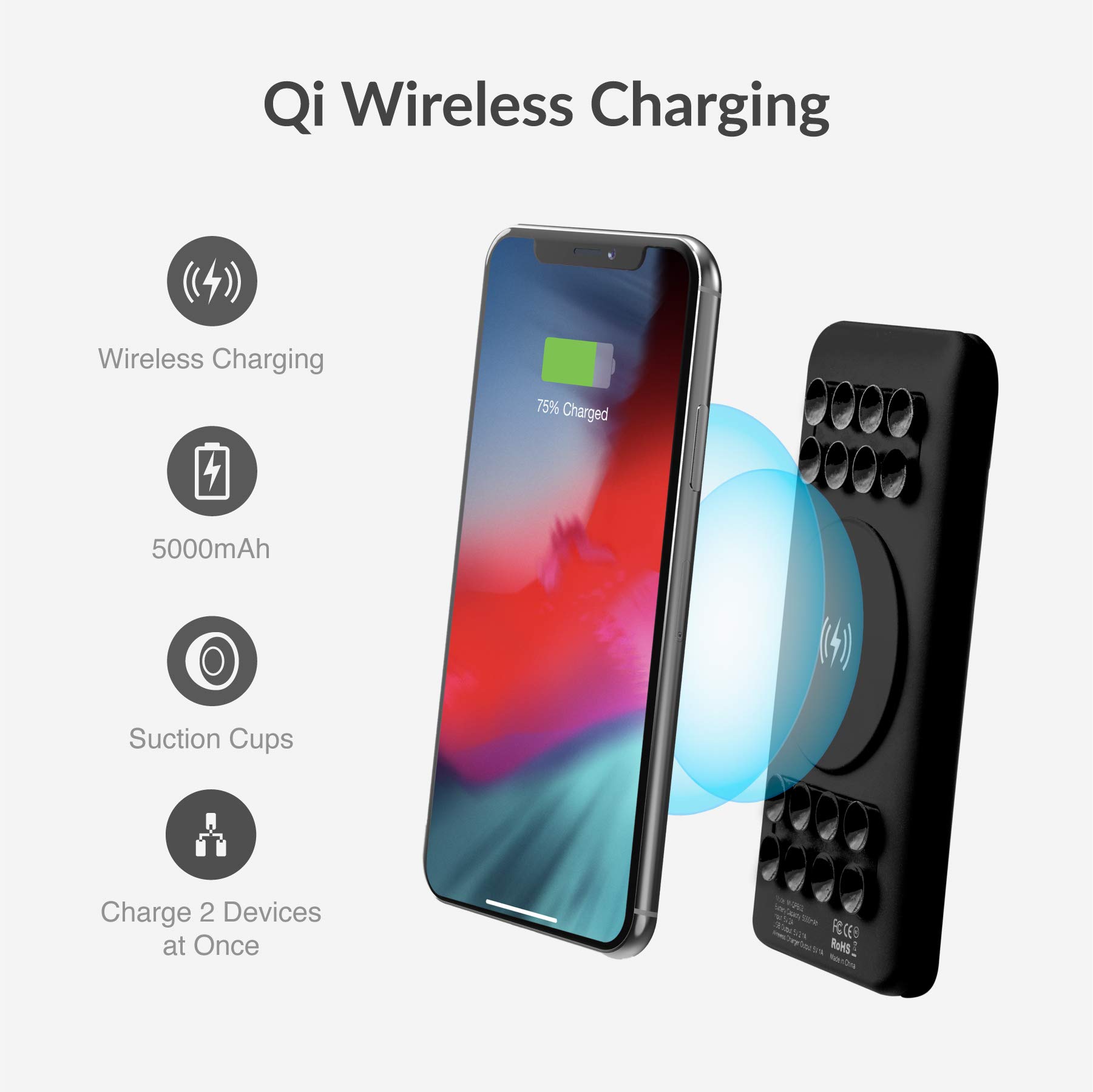 Merkury Innovations Portable Charger, 2in1 5000mAh, 5 LED Indicator