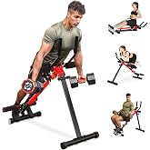 Yoleo Ab Machine for Home, 2-in-1 Adjustable Ab Trainer Machine, Foldable | Ab crunch, rowing &amp; Roman Chair workouts. 8-height adjustment, dual padded seats, 95% pre-assembled, up to 633 lb capacity
