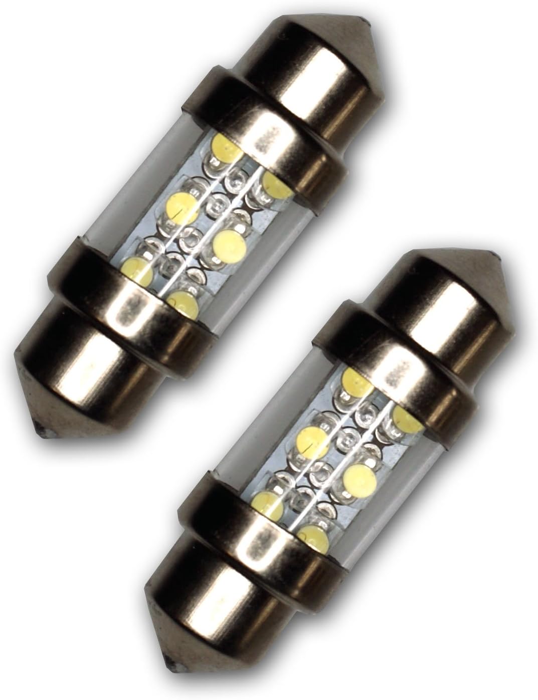 TuningPros LEDSTL-31M-B6 Step Light LED Light Bulbs Festoon 31mm, 6 LED Blue 2-pc Set