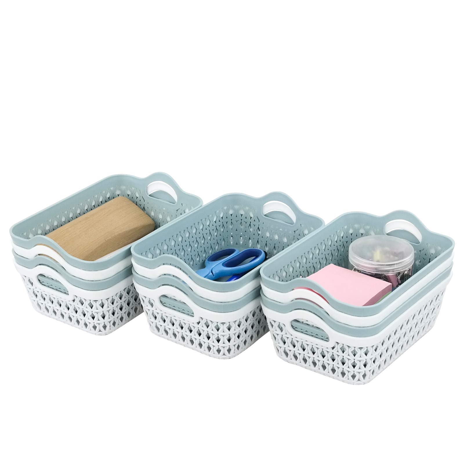 Joyeen 12 Pack Small Basket Tray Set, Plastic Storage Trays Baskets