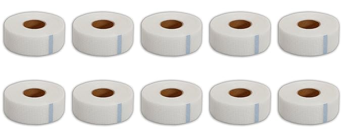 10 Rollen Glasfaserband / Gitterband selbstklebend 48 mm x 90 m = 900 m - Bewehrungsband / Armierungsgewebe / Fugenband