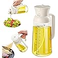YARRAMATE - 18oz/550ml Olive Oil Dispenser for Kitchen - 2 in 1 Oil Sprayer for Cooking - Olive Oil Dispenser and Oil Sprayer - Food-grade Oil Spritzer Bottle for Air Fryer, Salad BBQ (Creamy White)