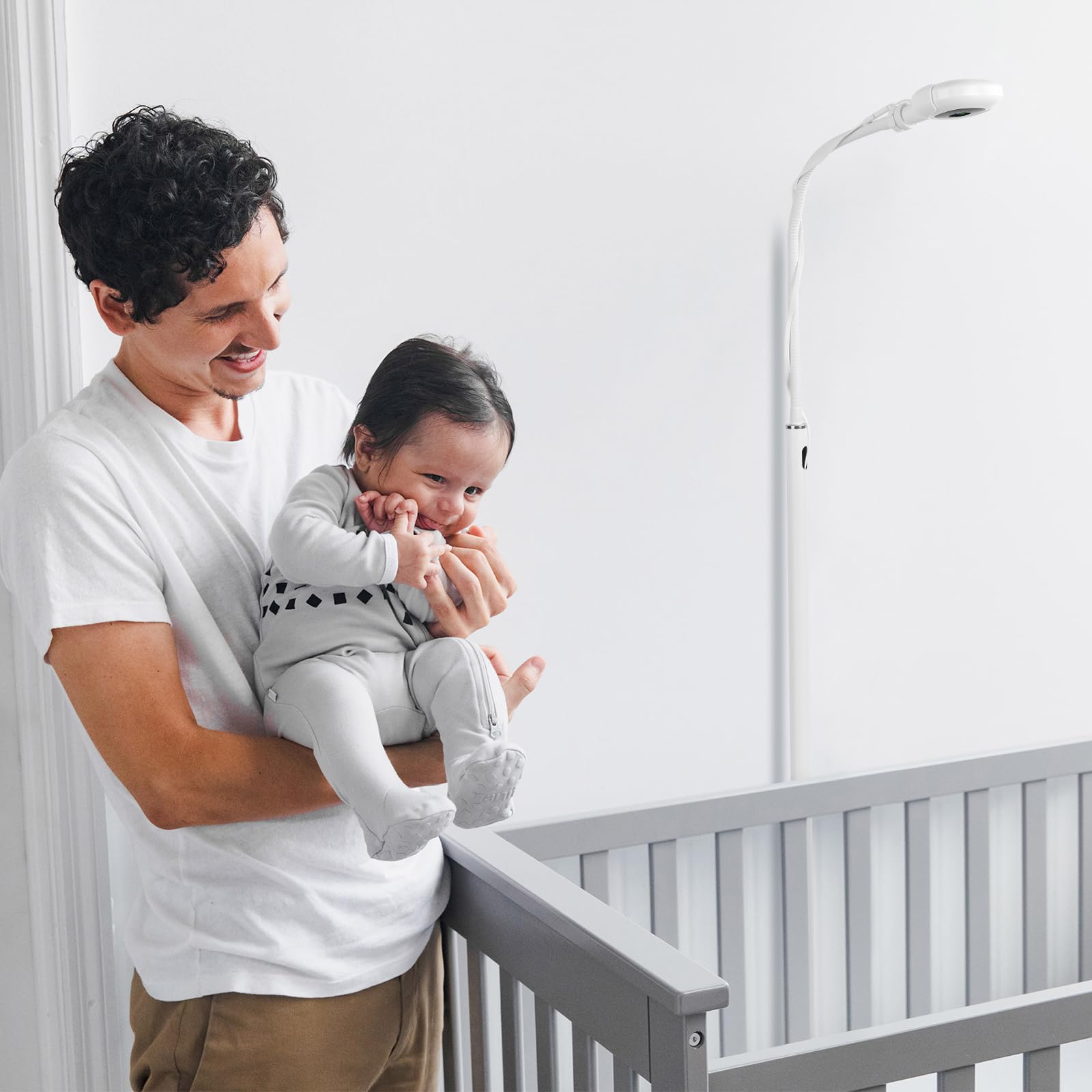 Didalo Floor Stand for Nanit Pro Baby Monitor, Gooseneck Swivel Holder Mount with Adjustable Height and Stable Base, Without Tools or Wall Damage(Camera not Included)