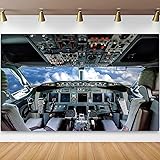 KIKIDOR 7x5ft Aircraft Cockpit Backdrop Airplane