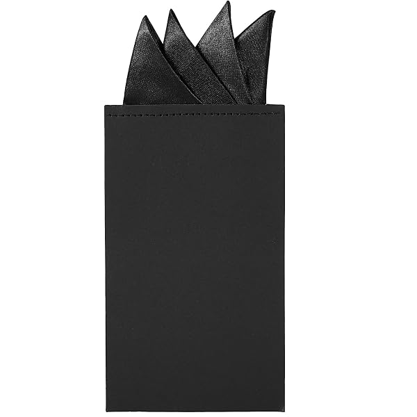 Mens Pocket Squares Men's Prefolded Pocket Squares - White & Black Satin Handkerchiefs On Card For Suit Jackets Men's Suit Handkerchiefs Mens Pocket Squares Men's Prefolded Pocket Squares - White & Black Satin Handkerchiefs On Card For Suit Jackets Men's Suit Handkerchiefs