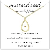 choice of all Mustard Seed Necklace Faith Christian Jewelry Baptism Outfits Inspirational Gifts Religious Pendant Prayer Encouragement for Women Keepsake