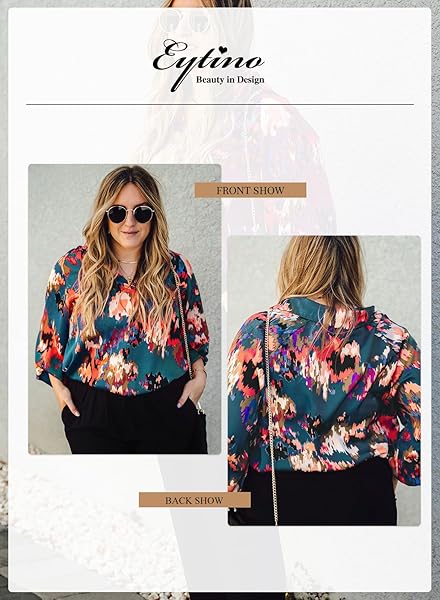 EYTINO WOMENS PLUS SIZE BOHO ABSTRACT PRINTED V NECK LANTERN LONG SLEEVE TOPS LOOSE BLOUSES SHIRTS,2X GREEN