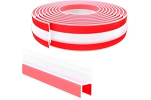 Raycity 10 Feet Shower Door Side Seal Strip - for 3/8" (10mm) Frameless Glass Door Seal Strip Transparent Silicone Waterproof Shower Sweep - Suitable for Bathroom Frameless Glass Door