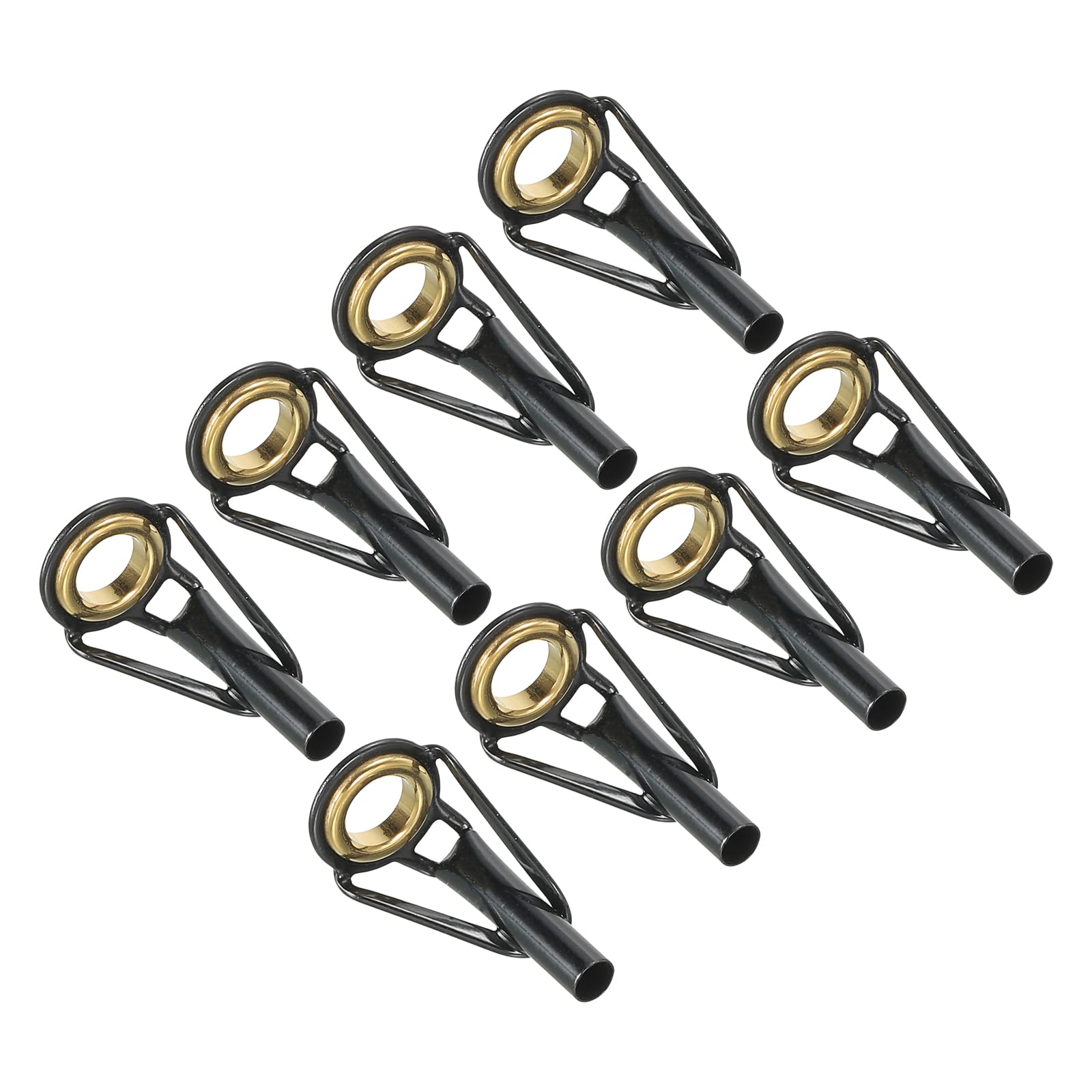 PATIKIL 3.0mm Fishing Rod Tip Repair Kit, 8pcs Stainless Steel Pole Ring Guide Replacement for Saltwater Freshwater Fishing, Golden