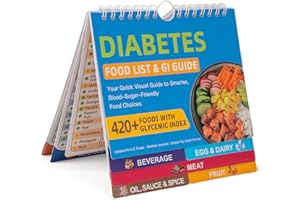SMYV Diabetes Food List and Meal Planner with Fridge Magnet, Laminated Diabetic Food Chart Booklet with Glycemic Index Food G
