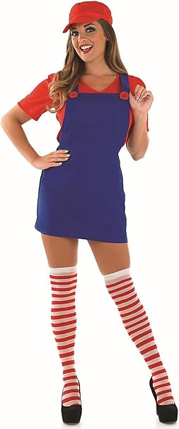 Damen Sexy Mario Luigi Klempner Cartoon Spiel 80s Jahre 90s Jahre Kostum Kleid Outfit Amazon De Bekleidung