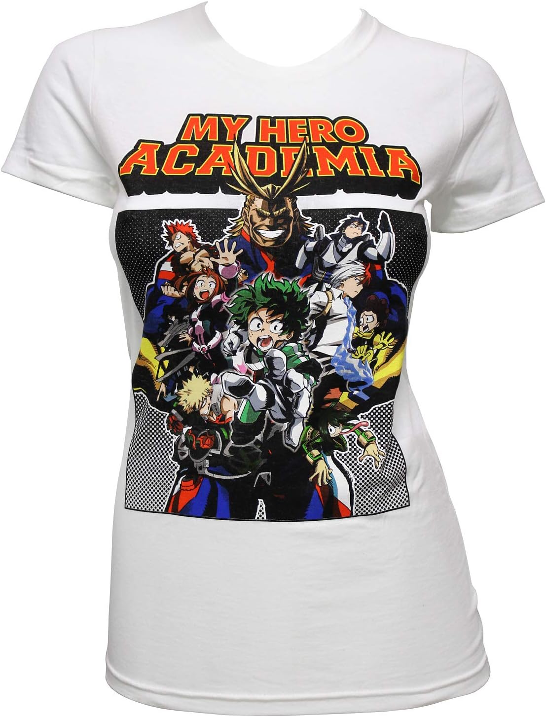Bioworld My Hero Academia Adult Juniors All Might and Class 1-A Students T-Shirt