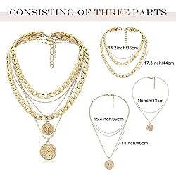 Gold Layered Necklaces for Women Chunky Choker Link