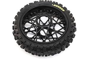 Losi Dunlop MX53 Rear Tire Mounted Black PM-MX LOS46005 RC Tire