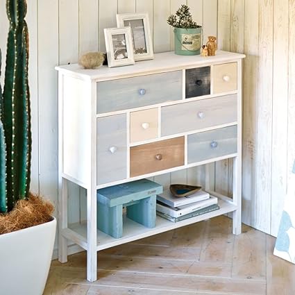 Amazon Co Jp リビング 収納 インテリア オープンスペース と 引き出し で たくさん 収納 できる 空間 を 可愛らしく 演出 Shabby Wood Furniture チェスト 90cm ホーム キッチン