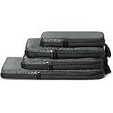 Amazon Essentials Ultralight Compression Packing Cubes Packing Organizer Grey check 4 pack Grey