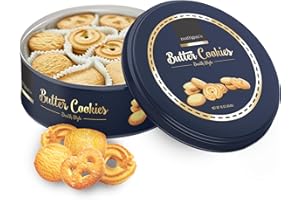 Mattigan's Butter Cookies Traditional Danish Style Cookie Assortment, 16 Oz Tin, Gourmet Gifts for Holidays, Birthday, Special Occasions, Snack Gift, Assorted Cookie Dessert Sweets, Reusable Metal Tin